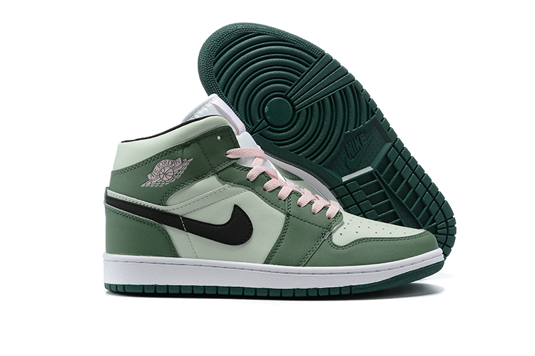 New 2021 Air Jordan 1 White Green Pink Black - Click Image to Close